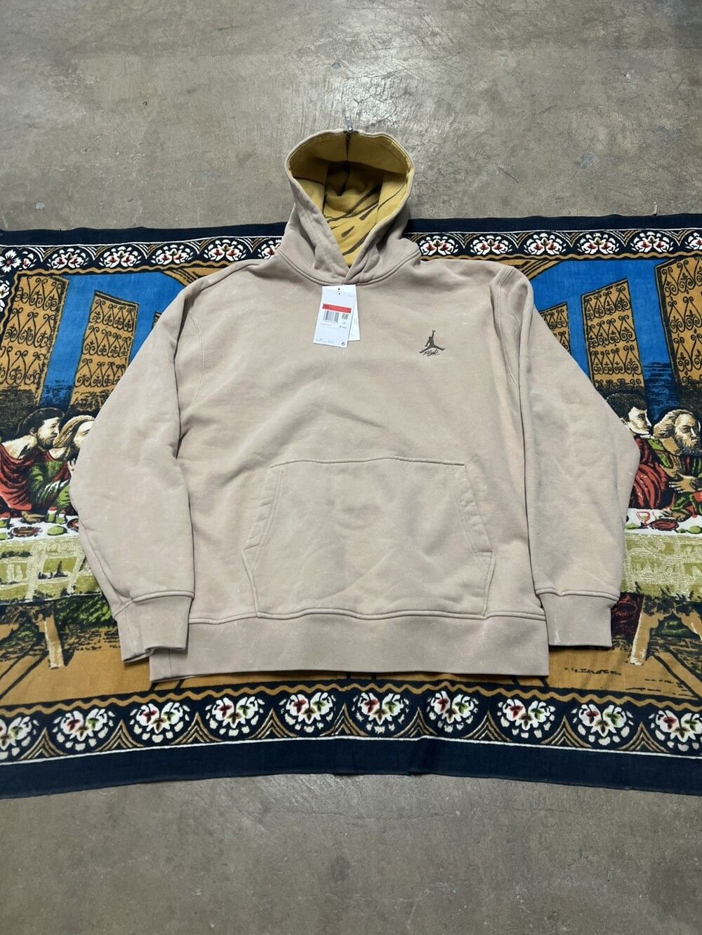 Nike Jordan Flight Heritage Hoodie Desert/Gold DV7561-277 Men Pullover Sz L NWT - Picture 5 of 10